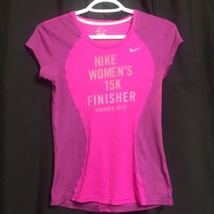 Nike women’s marathon shirt- pink and purple